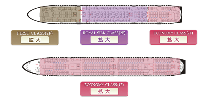 タイ航空ファーストクラスシートマップ