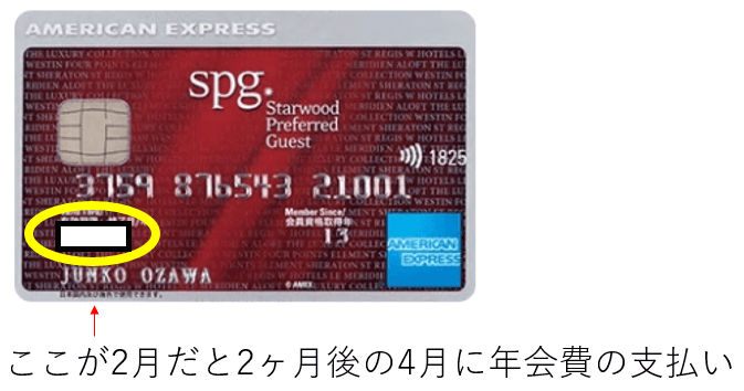 SPGアメックスの年会費の支払いはいつ